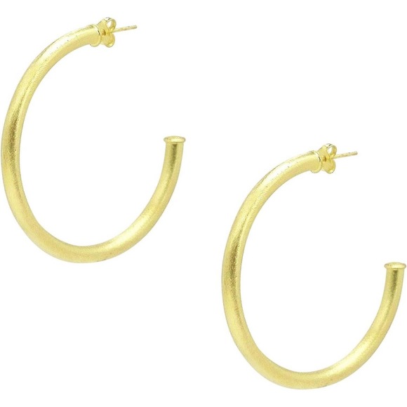 Sheila Fajl Smaller Favorite Tubular Hoop Earrings in Brush Gold Plated - Picture 1 of 3
